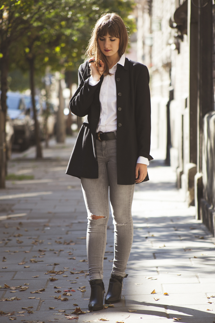 black and white outfit